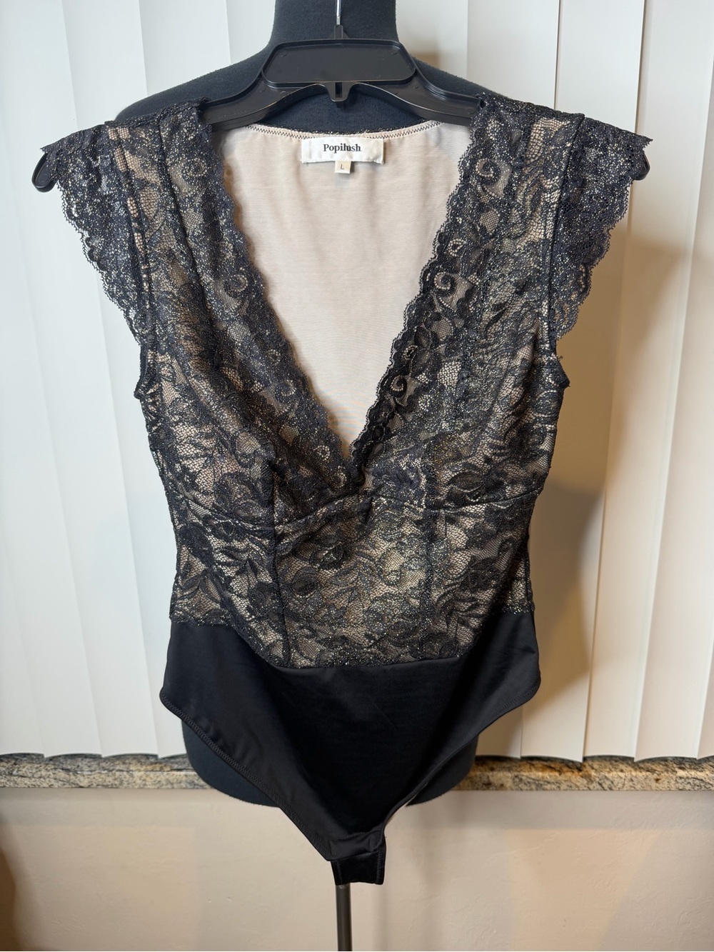 Popilush Shapewear Sculpting Lace Bodysuit Size Large - Picture 2 of 6